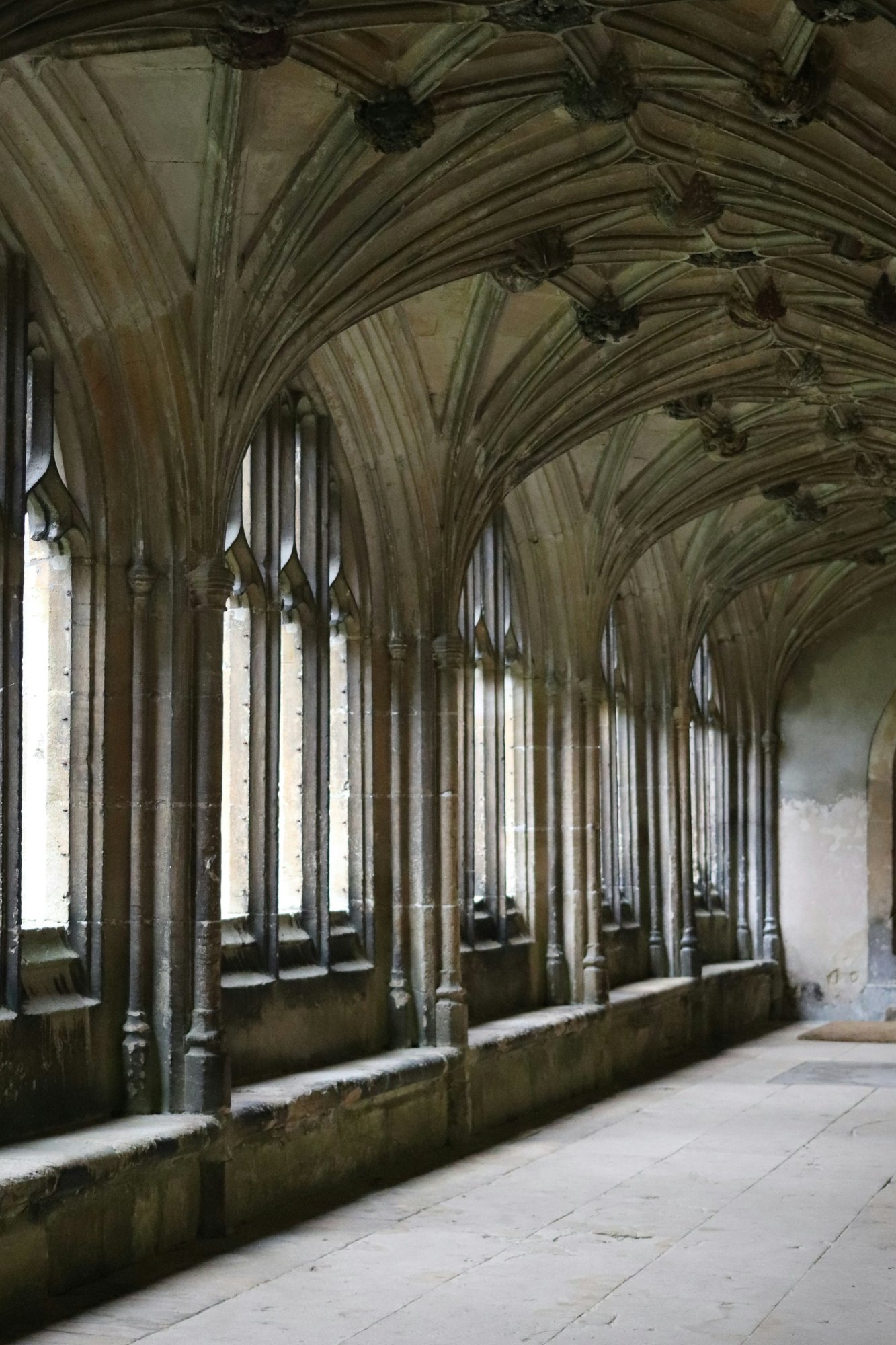 Gothic vaulted corridor